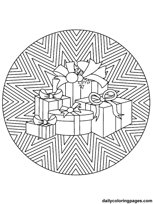 Coloriage Mandala Noel Cadeaux Dessin Gratuit à Imprimer