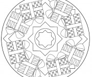 Coloriage et dessins gratuit Mandala Noel en ligne à imprimer