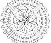 Coloriage Mandala Noel Fleuri