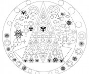 Coloriage Mandala Noel Géométrique