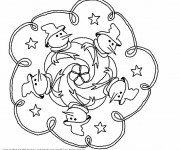 Coloriage et dessins gratuit Mandala Noel magique à imprimer