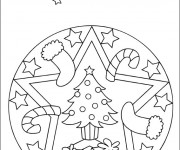 Coloriage et dessins gratuit Mandala Noel maternelle à imprimer