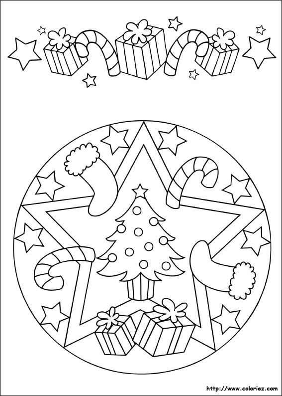 Coloriage Mandala Noel Maternelle Dessin Gratuit à Imprimer