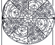 Coloriage et dessins gratuit Mandala Père Noel à imprimer