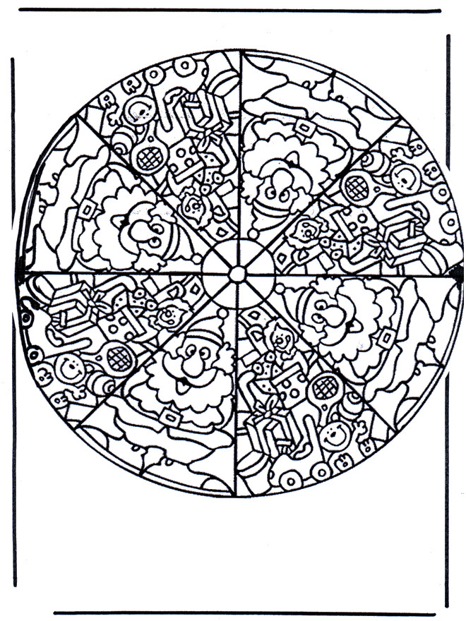 Coloriage Mandala Père Noel dessin gratuit à imprimer