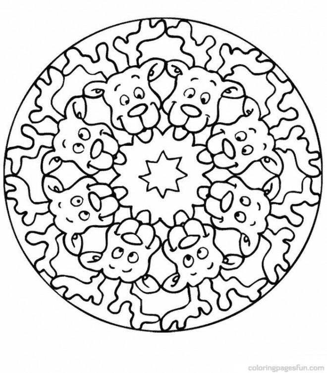 Coloriage Mandala Renne De Noel Dessin Gratuit à Imprimer