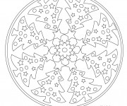 Coloriage Mandala Sapin de Noel simple