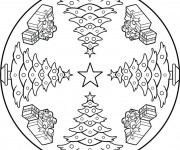 Coloriage Sapin de Noel Mandala facile
