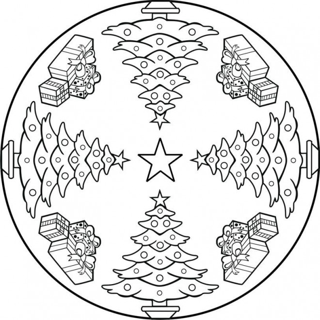 Coloriage Sapin De Noel Mandala Facile Dessin Gratuit à Imprimer