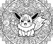 Coloriage et dessins gratuit Adulte mandala Pok&eacute;mon &agrave; impri à imprimer