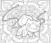 Coloriage Bulbasaur Mandala Pokemon Antistress