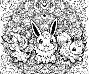 Coloriage et dessins gratuit Croquis Mandala pok&eacute;mon à imprimer
