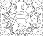 Coloriage Illustration mandala pokemon Carapuce