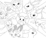 Coloriage Illustration Pok&eacute;mon en mandala facile