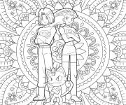 Coloriage L'&eacute;quipe m&eacute;chante Pok&eacute;mon mandala