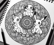 Coloriage et dessins gratuit Livre de coloriage Pokemon mandala en ligne à imprimer
