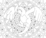 Coloriage Lugia mandala adulte