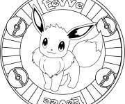 Coloriage et dessins gratuit Mandala Eevee simple à imprimer
