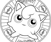 Coloriage et dessins gratuit Mandala Jigglypuff miniature à imprimer