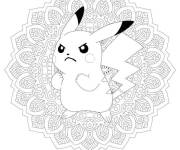 Coloriage et dessins gratuit Mandala Pikachu à imprimer