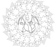 Coloriage Mandala pok&eacute;mon au crayon