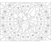 Coloriage Mandala Pok&eacute;mon Beedrill