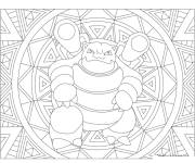 Coloriage Mandala Pok&eacute;mon Blastoise