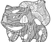Coloriage mandala Pokemon bulbizarre bulbasaur