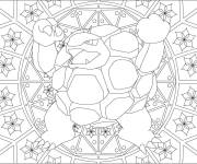 Coloriage Mandala Pok&eacute;mon Golem