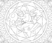 Coloriage Mandala Pok&eacute;mon Kapoera