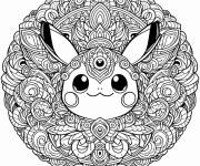 Coloriage Mandala pok&eacute;mon magnifique