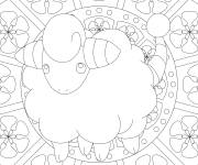 Coloriage Mandala pokemon Mareep