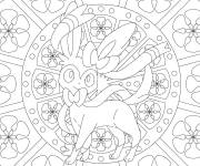 Coloriage Mandala Pok&eacute;mon Nymphali