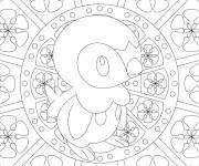 Coloriage Mandala pokemon Piplup