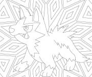 Coloriage Mandala pok&eacute;mon Poochyena