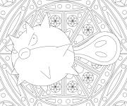 Coloriage Mandala pokemon Qwilfish