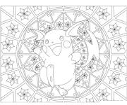 Coloriage Mandala Pokemon Raichu pour adulte