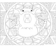 Coloriage mandala Pokemon Raticate