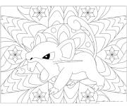 Coloriage mandala Pokemon Rattata &agrave; imprimer