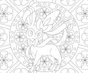 Coloriage Mandala Pok&eacute;mon Sylveon