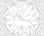Coloriage Mandala Pok&eacute;mon Umbreon