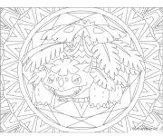 Coloriage Mandala Pokemon Venusaur