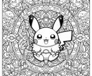 Coloriage Mandala pok&eacute;mpon page enti&egrave;re