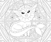 Coloriage Mandala Vaporeon