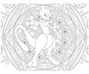 Coloriage Mewtwo anti-stress