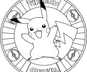 Coloriage Pikachu en mandala
