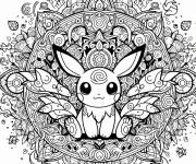 Coloriage Pikachu inspiration en mandala