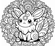 Coloriage Pok&eacute;mon aimable en mandala magique