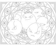 Coloriage Pok&eacute;mon Exeggcute mandala adulte