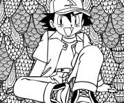 Coloriage Pokemon Mandala ash